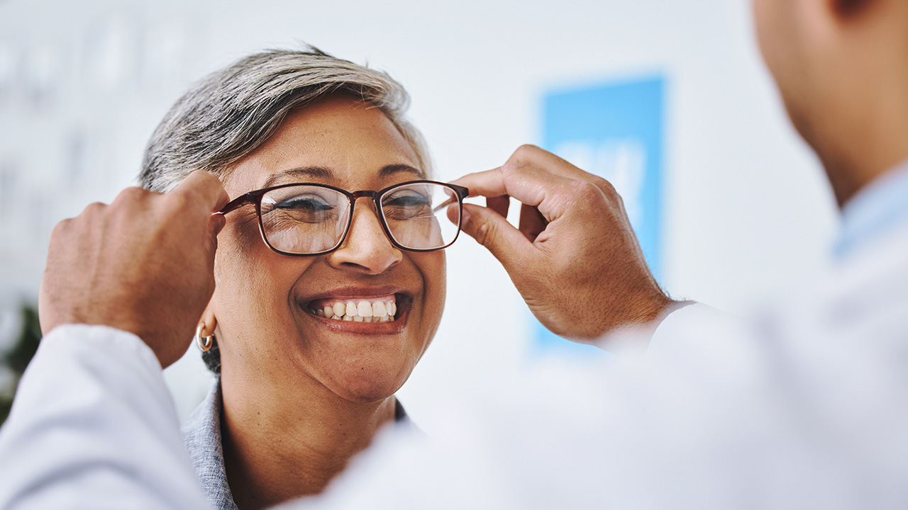 Fitted for glasses at an Optometrist 