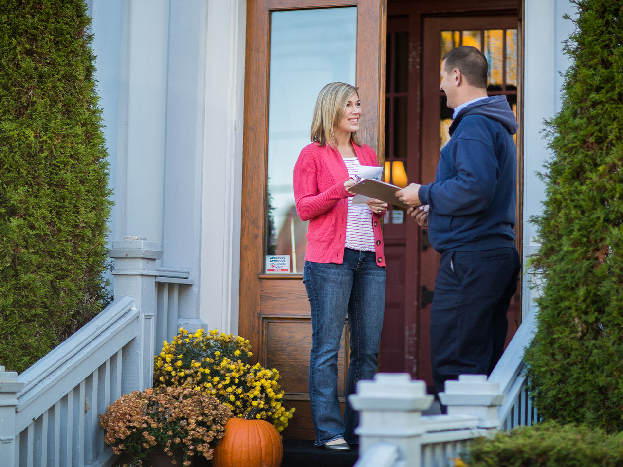 Irving Oil Employee Guiding a customer through Propane Safety Tips