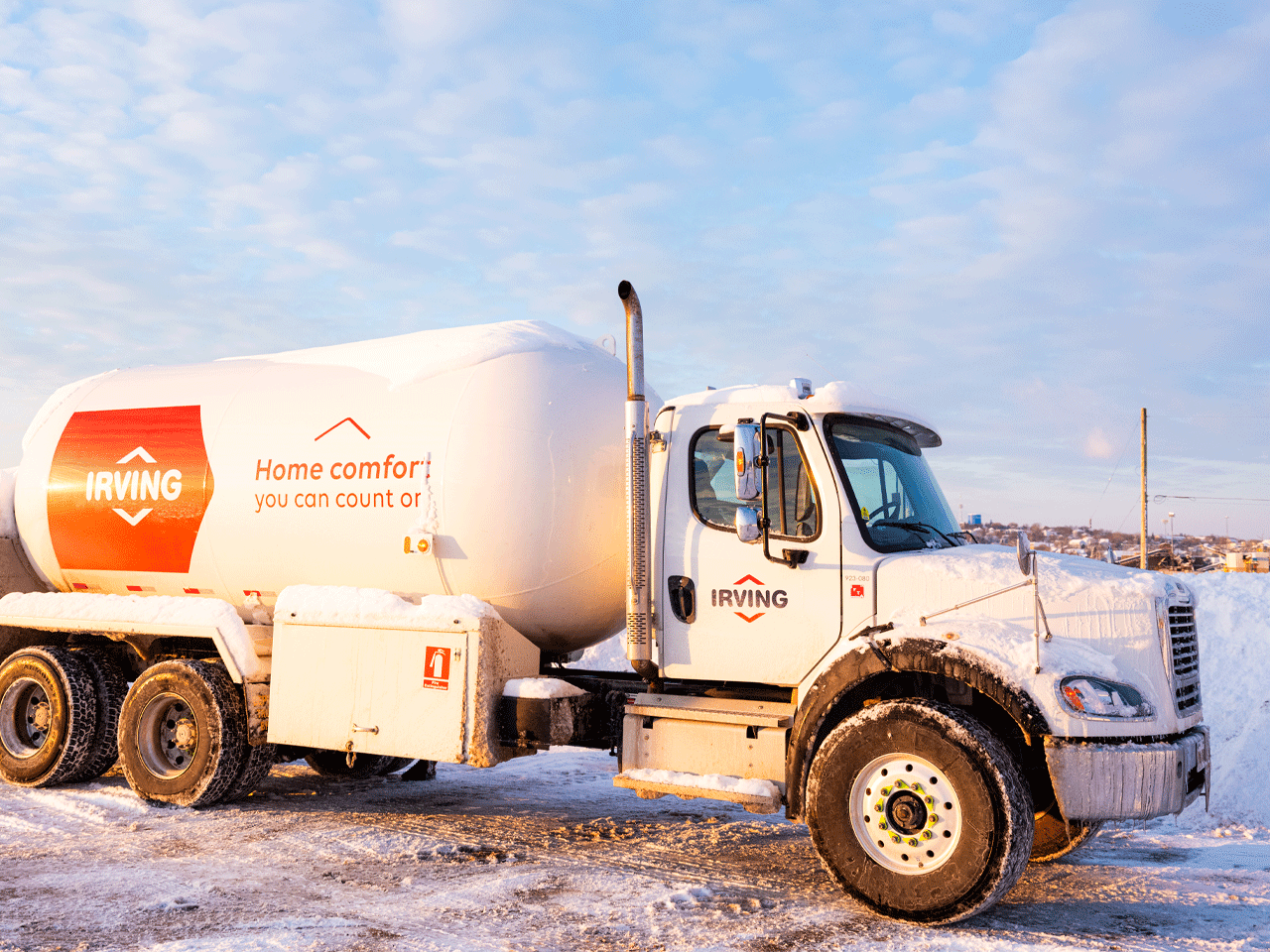 propane truck in winter
